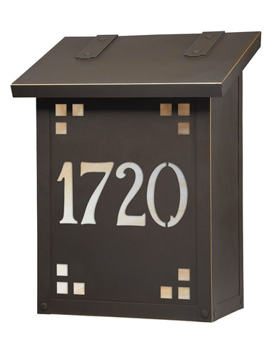 American Craftsman Brass Custom Numbered Vertical Mailbox