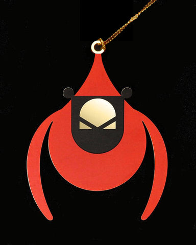 Charley Harper Brass Flying Cardinal Ornament Adornment