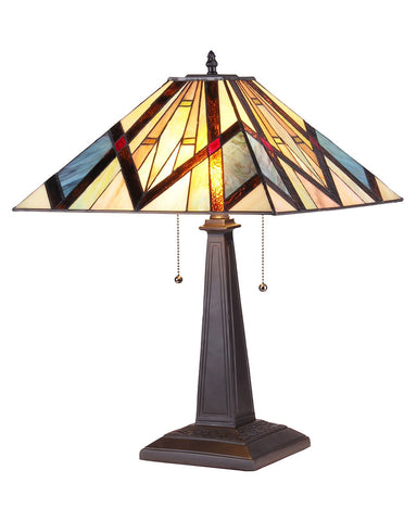 Arts & Crafts Bedivere Stained Glass Table Lamp