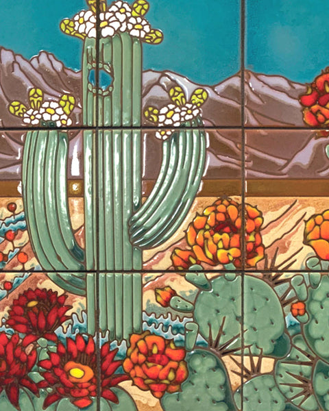 Carly Quinn Desert Scene Tile Mural 18” x 36” | Maclin Studio