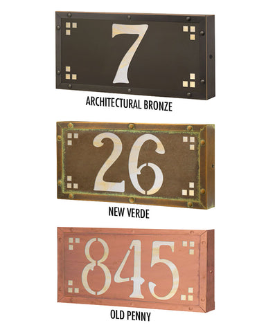 Craftsman Illuminated Solid Brass 1-3 House Numbers Plaque