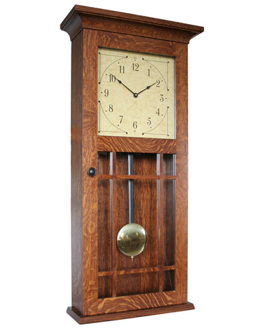 Amish Craftsman Lancaster Wall Clock - Quarter Sawn Oak