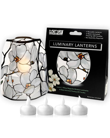 Modgy Louis C. Tiffany Magnolia Luminaries - Set of Four