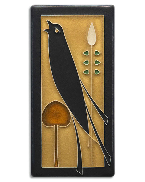 Craftsman Motawi Songbird Tile Mantel Clock | Maclin Studio