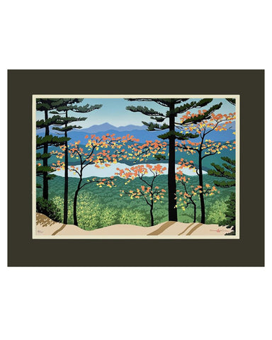 Laura Wilder Mountain View Limited Edition Matted Block Print