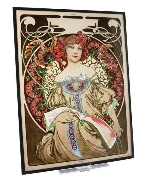 Alphonse Mucha - Reverie, 1897 Art Glass Panel | Maclin Studio