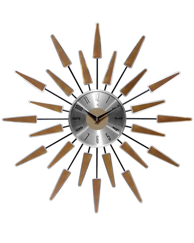 Satellite Mid-Century Modern Wall Clock - Walnut
