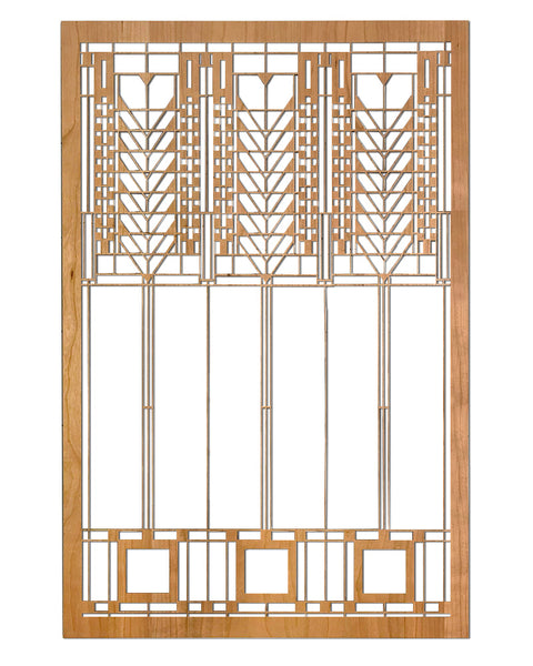 thumbnail interactive-video image 1 of 17x34 Stained Glass Window Panel – Frank Lloyd Wright Tree Of Life – TMI Studio Crafted 1 of 2