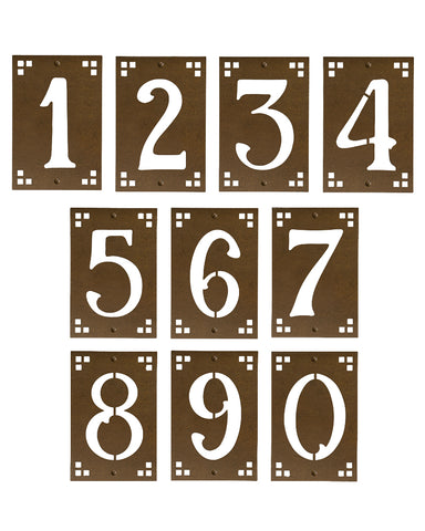 Craftsman Framed Solid Brass House Numbers