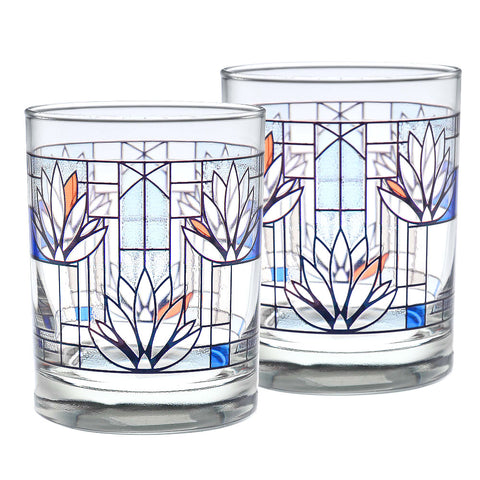 Frank Lloyd Wright Waterlilies DOF Tumblers (Set of 2)