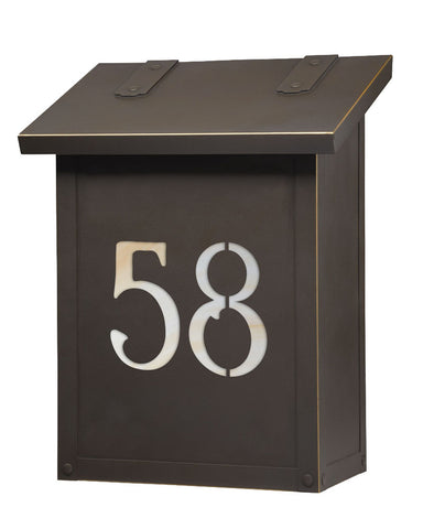 Craftsman Numbered Solid Brass Vertical Mailbox