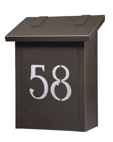 Craftsman Numbered Solid Brass Vertical Mailbox