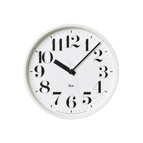 Lemnos Riki Steel Numbers Clock White