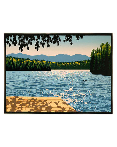 Laura Wilder Lake View II Limited Edition Matted Block Print Only