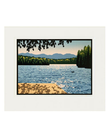Laura Wilder Lake View II Limited Edition Matted Block Print
