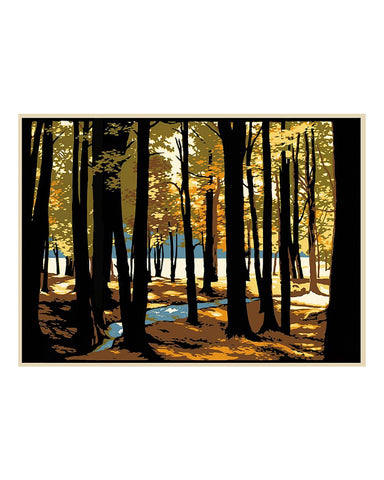Laura Wilder Lakeside Wood Limited Edition Matted Giclée Print
