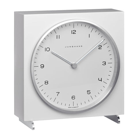 Max Bill Table Clock - White