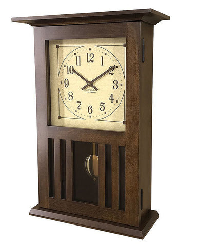 Amish Craftsman Mission Wall Clock - Brown Maple