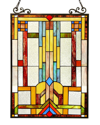 Arts & Crafts Mission Stained Glass Panel