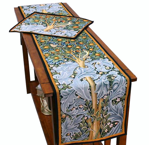 William Morris Woodpecker Tapestry Table Runner | Maclin Studio