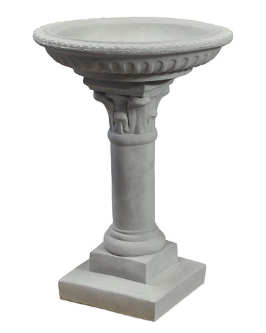 Regency Bird Bath in Cast Stone Antique Gray