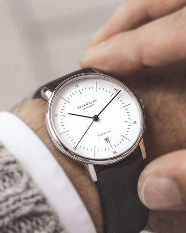 Sternglas Naos Automatik White / Brown Watch wrist