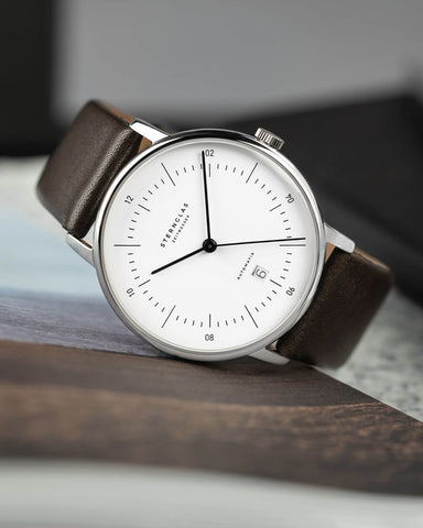 Sternglas Naos Automatik White / Brown Watch displayed