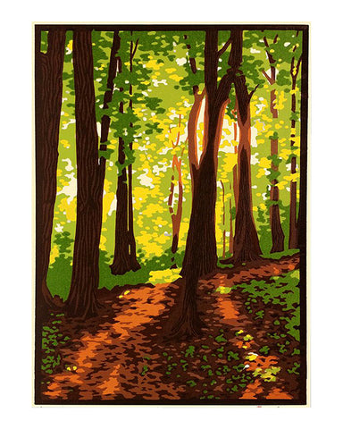 Laura Wilder Summer Woods III Limited Edition Matted Block Print Only