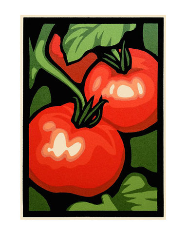 Laura Wilder Tomatoes Limited Edition Matted Block Print