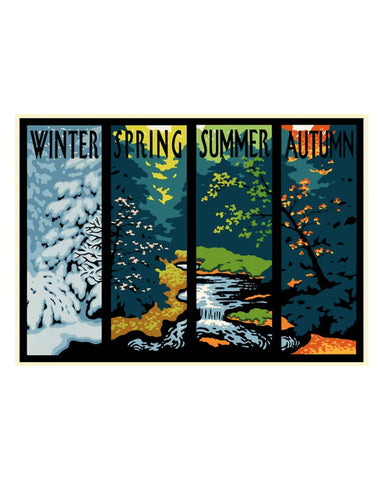 Laura Wilder Four Seasons Framed Mini Giclée Print Close Up