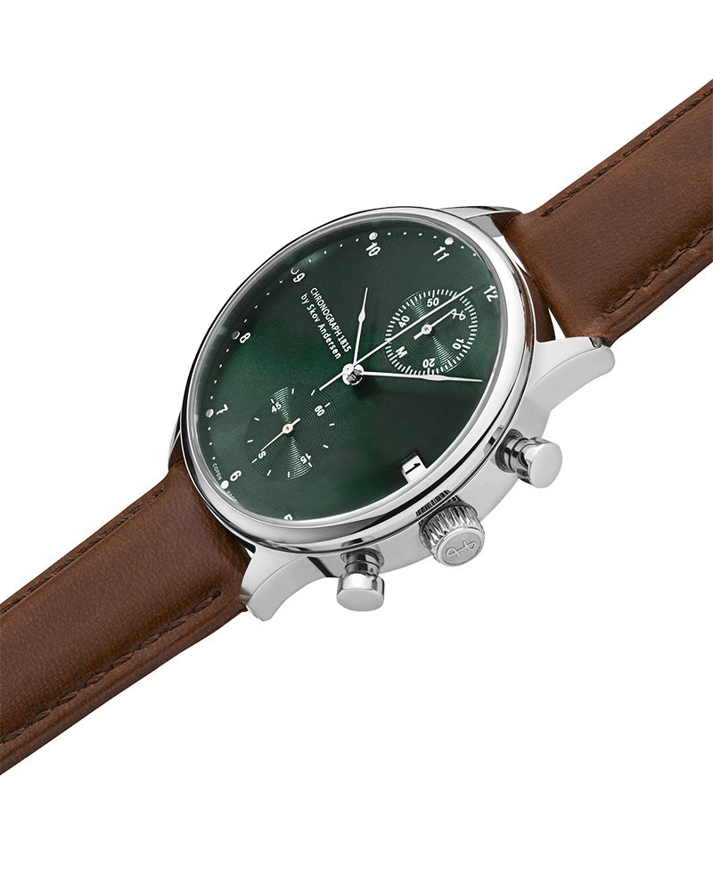 AV86 1815 Chronograph Steel / Green Sunray 41mm Watch | Maclin Studio