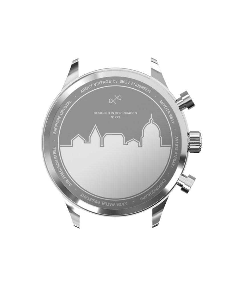 AV86 1844 Chronograph Steel / White 41mm Watch | Maclin Studio
