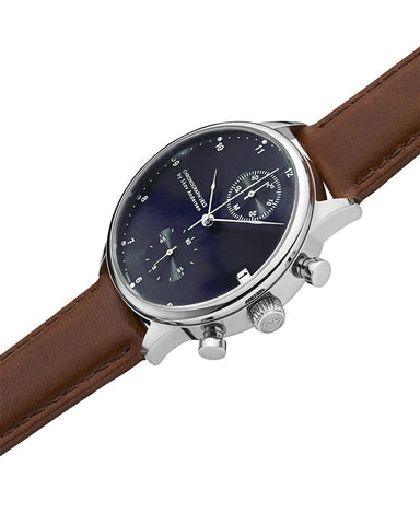 AV86 1815 Chronograph Steel / Blue Sunray Side Shot