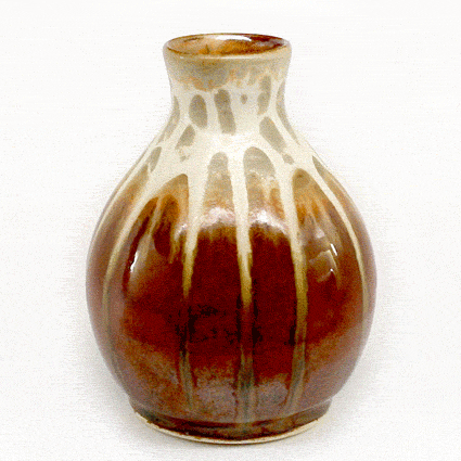 Blanket Creek Pottery Round Ceramic Bud Vase - Golden/Amber