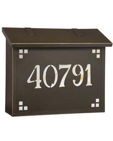 American Craftsman Brass Custom Numbered Large Mailbox