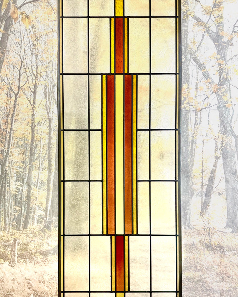 Arts and Crafts 42 Tall Prairie Window Art Glass Panel 12