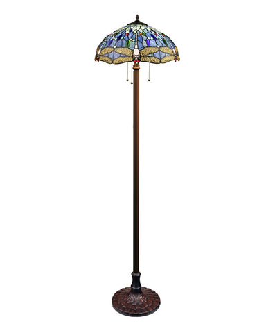 Arts & Crafts Dragonfly Torchiere Floor Lamp