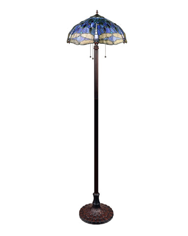 Arts & Crafts Dragonfly Torchiere Floor Lamp