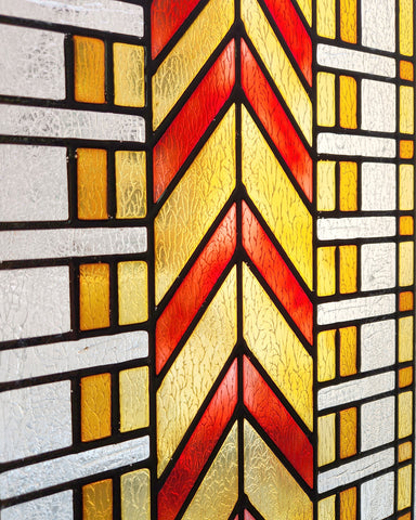 Arts and Crafts Tall Prairie Window Art Glass Panel 7