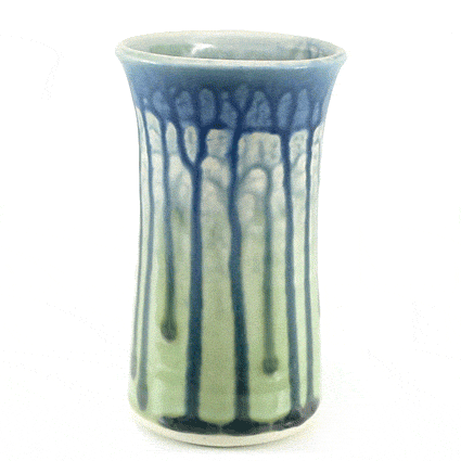 Blanket Creek Pottery Ceramic Vase/Tumbler - Blue/Mint Green