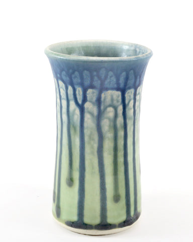 Blanket Creek Pottery Ceramic Vase/Tumbler - Blue/Mint Green