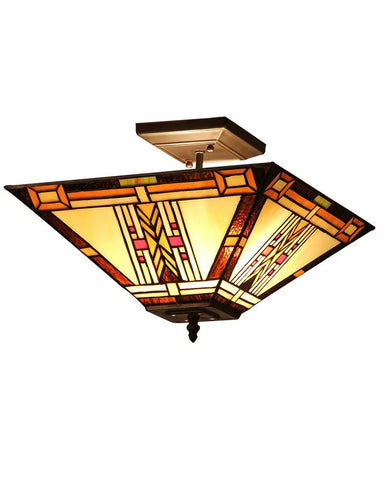 Arts & Crafts Gode Semi-Flush Ceiling Fixture