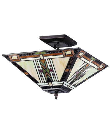 Arts & Crafts Gode Semi-Flush Ceiling Fixture