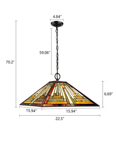Arts & Crafts Innes 2 Ceiling Pendant Fixture Dimensions