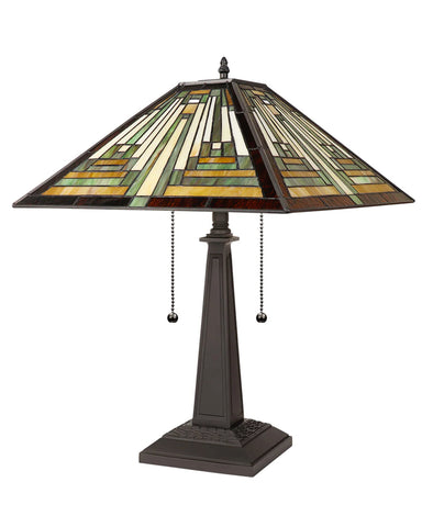 Arts & Crafts Innes 2 Stained Glass Table Lamp