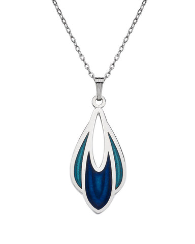 Charles Rennie Mackintosh Tulip Pendant Necklace - Blue