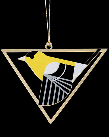 Charley Harper Brass American Goldfinch Ornament Adornment