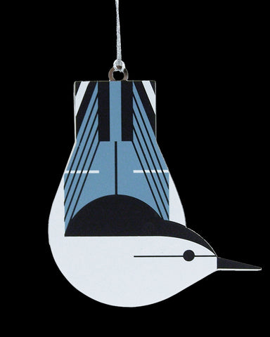 Charley Harper White-Breasted Nuthatch Ornament Adornment