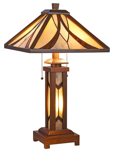 Arts & Crafts Gordon Lighted Base Table Lamp