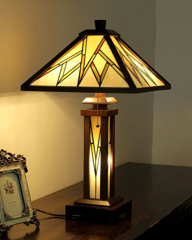 Arts & Crafts Lamorak Stained Glass Table Lamp